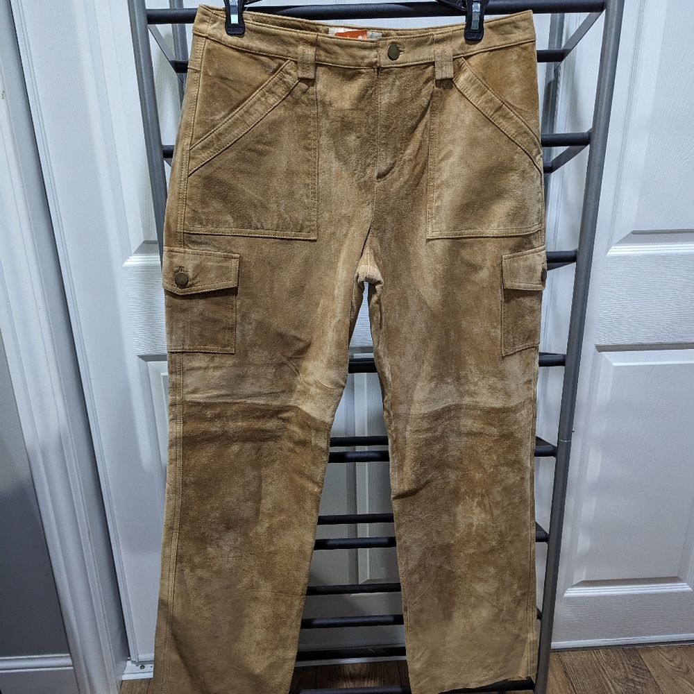 Women's petite vintage suede pants
